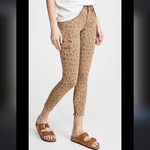 FRAME Cheetah Cargo Skinny Leg Stretch Jeans size 29 Black Brown